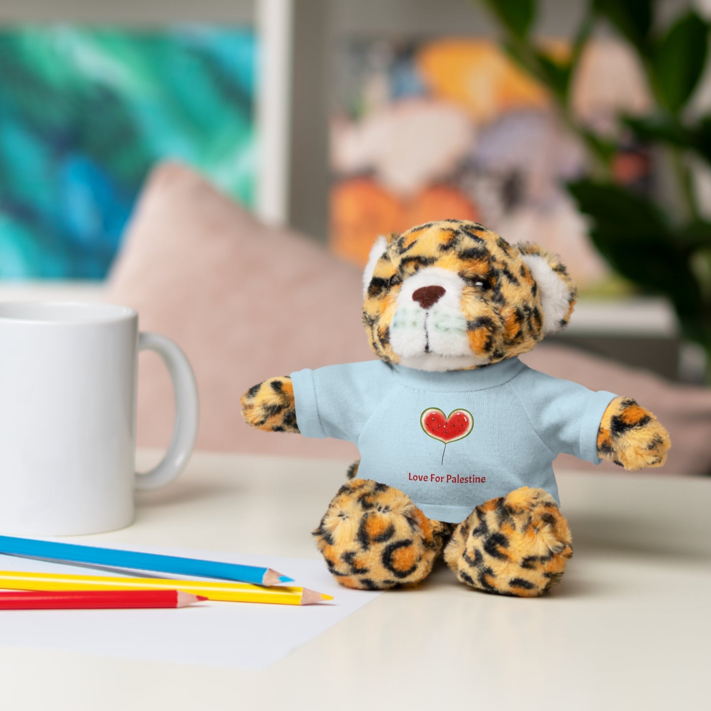 Stuffed Animal Gift with Tee | Love For Palestine Bear, Cute Plush Toy, Cuddle Buddy, Unique Gift for Kids, Love & Friendship