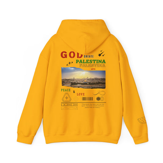 God Creat Palestine With Peace And Love Streetwear Hoodie