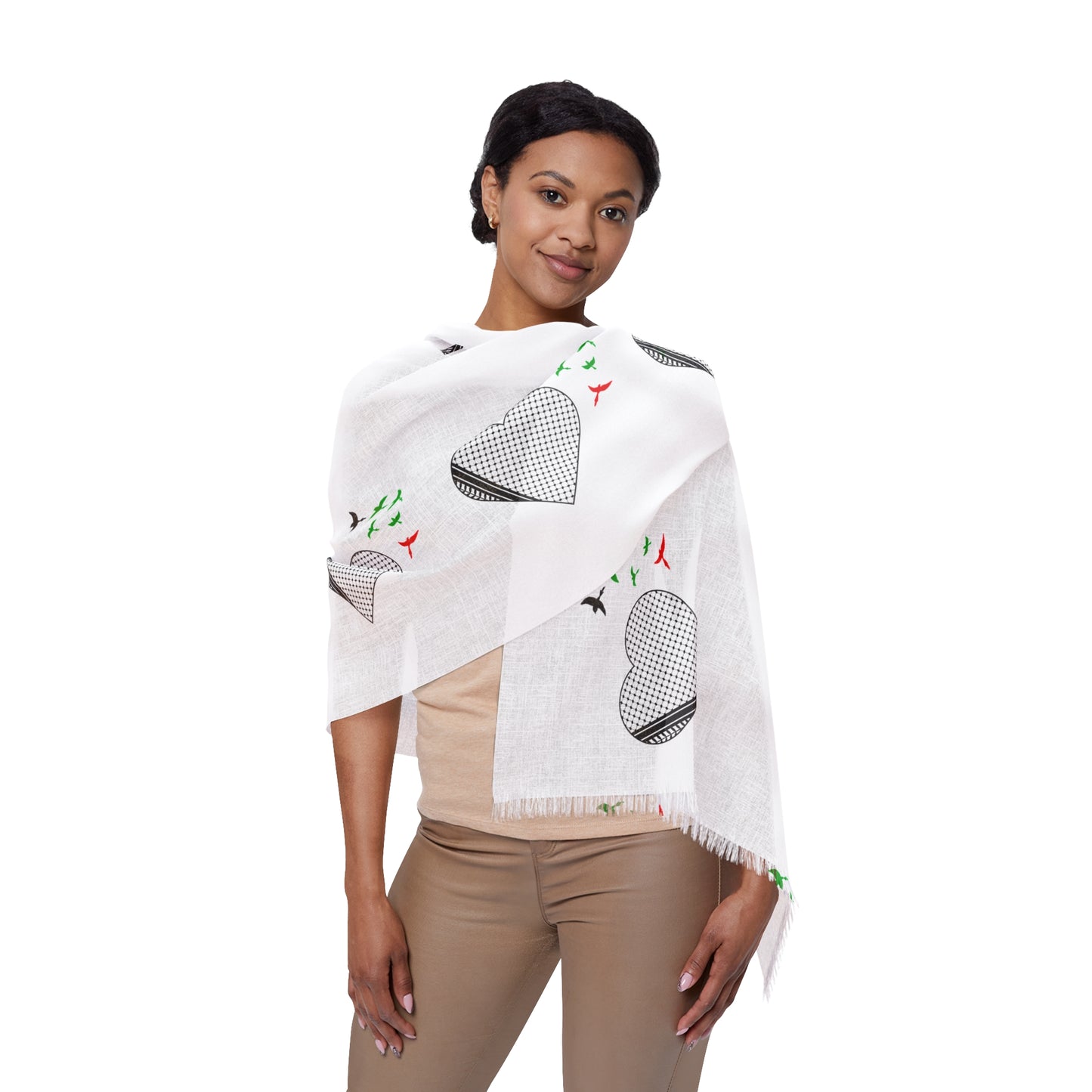 Love Keffiyeh Scarf Power of Humanity Love Palestine Scarf Solidaity