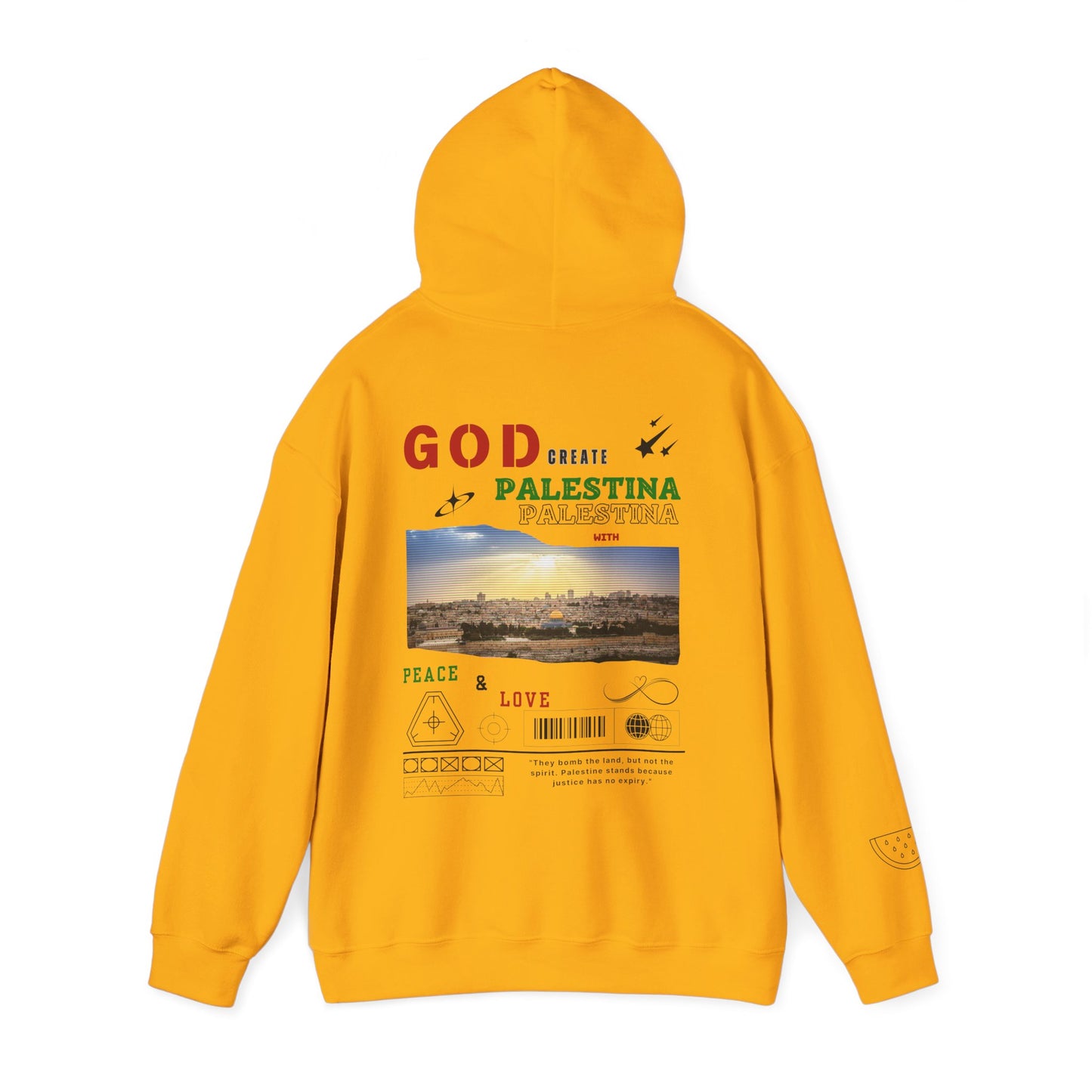 God Creat Palestine With Peace And Love Streetwear Hoodie