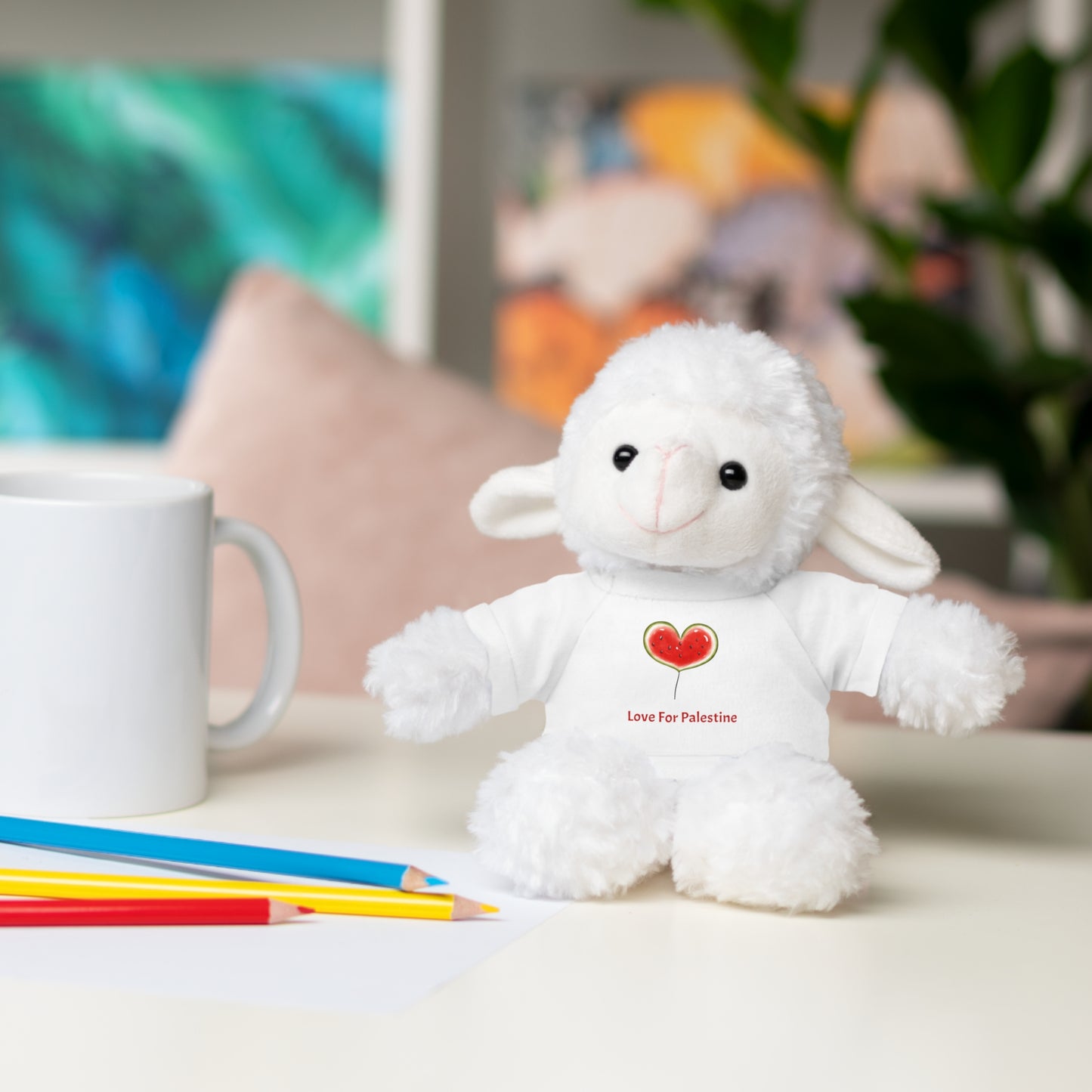 Stuffed Animal Gift with Tee | Love For Palestine Bear, Cute Plush Toy, Cuddle Buddy, Unique Gift for Kids, Love & Friendship