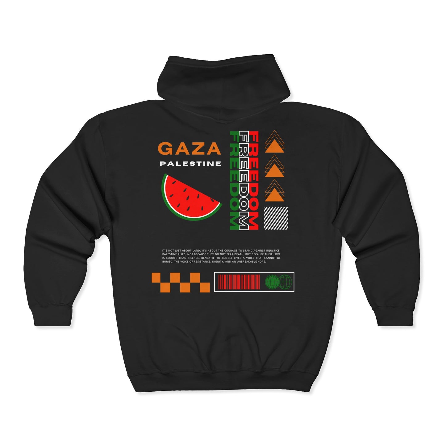 Voice of Resistance Full Zip Hoodie Watermelon Solidarity
