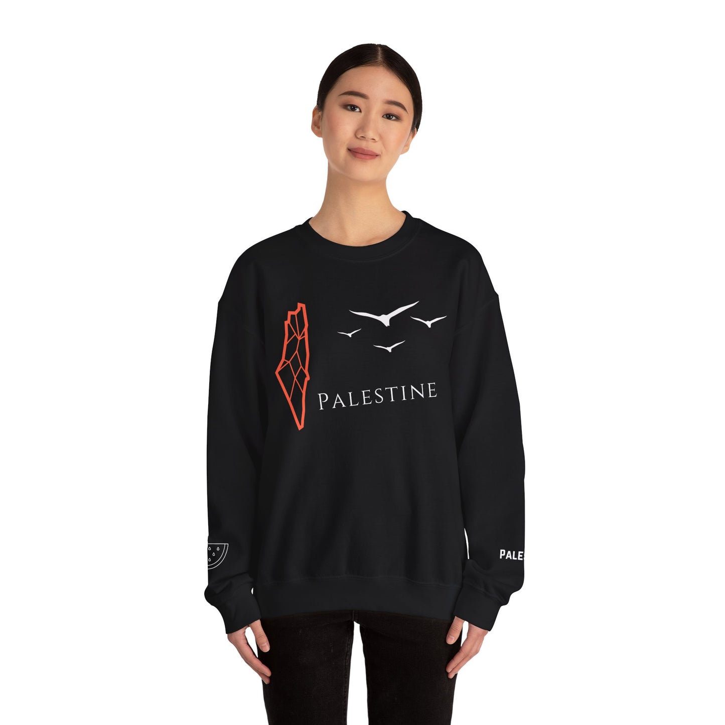 Palestine Map and Birds Sweatshirt Symbol of Hope & Solidarity