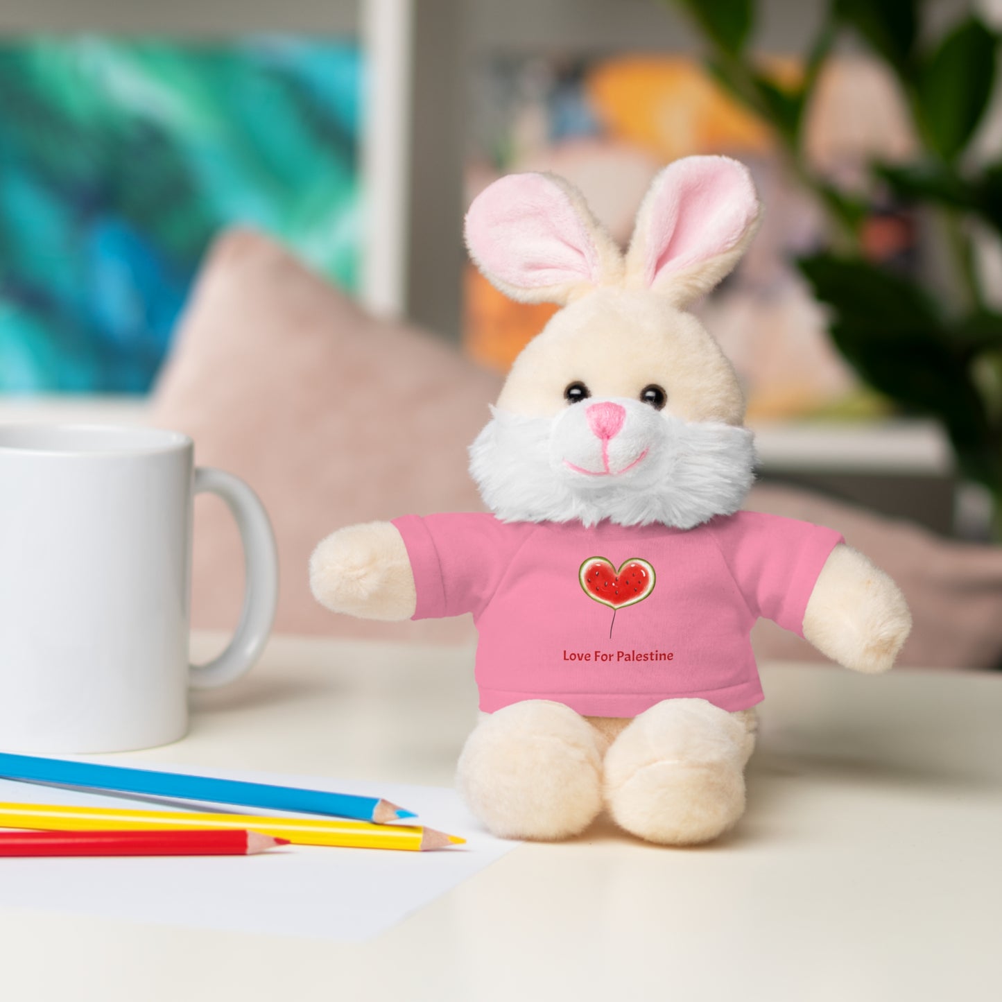 Stuffed Animal Gift with Tee | Love For Palestine Bear, Cute Plush Toy, Cuddle Buddy, Unique Gift for Kids, Love & Friendship