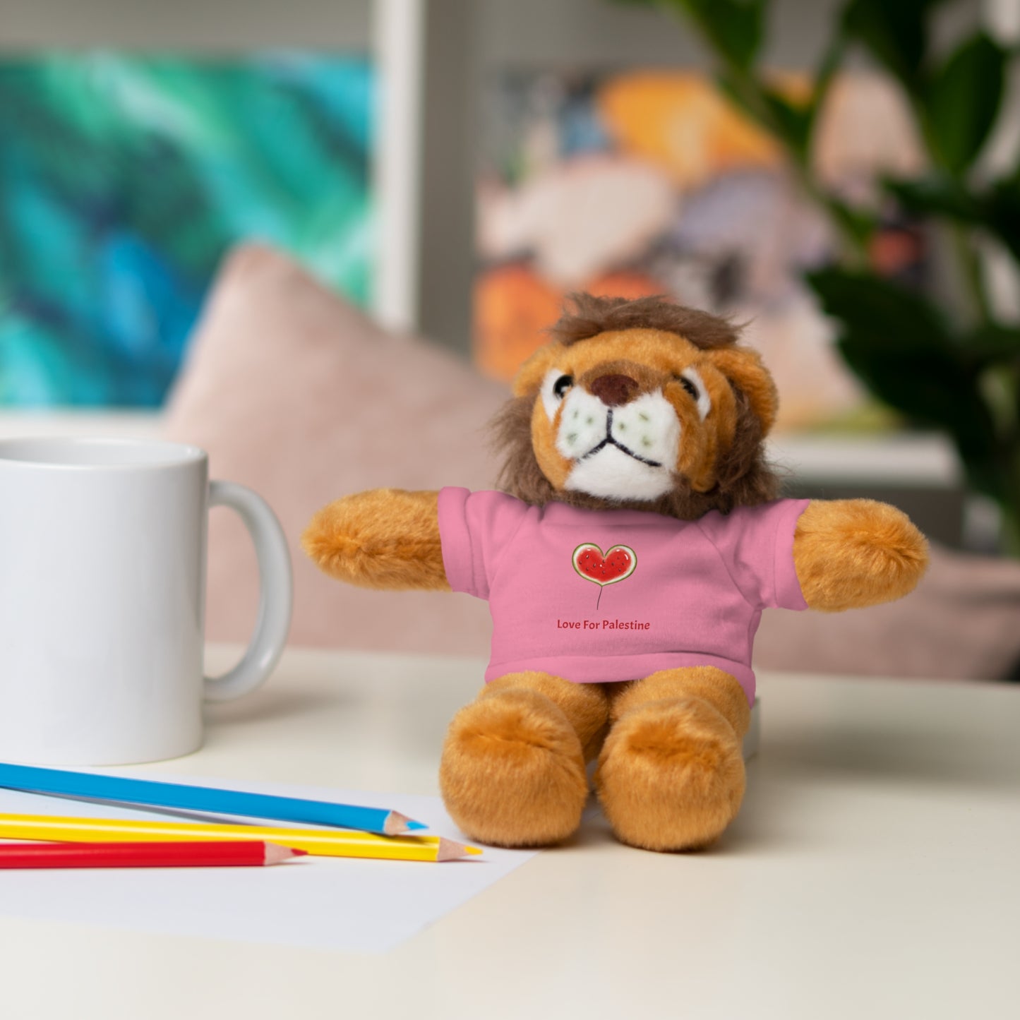 Stuffed Animal Gift with Tee | Love For Palestine Bear, Cute Plush Toy, Cuddle Buddy, Unique Gift for Kids, Love & Friendship