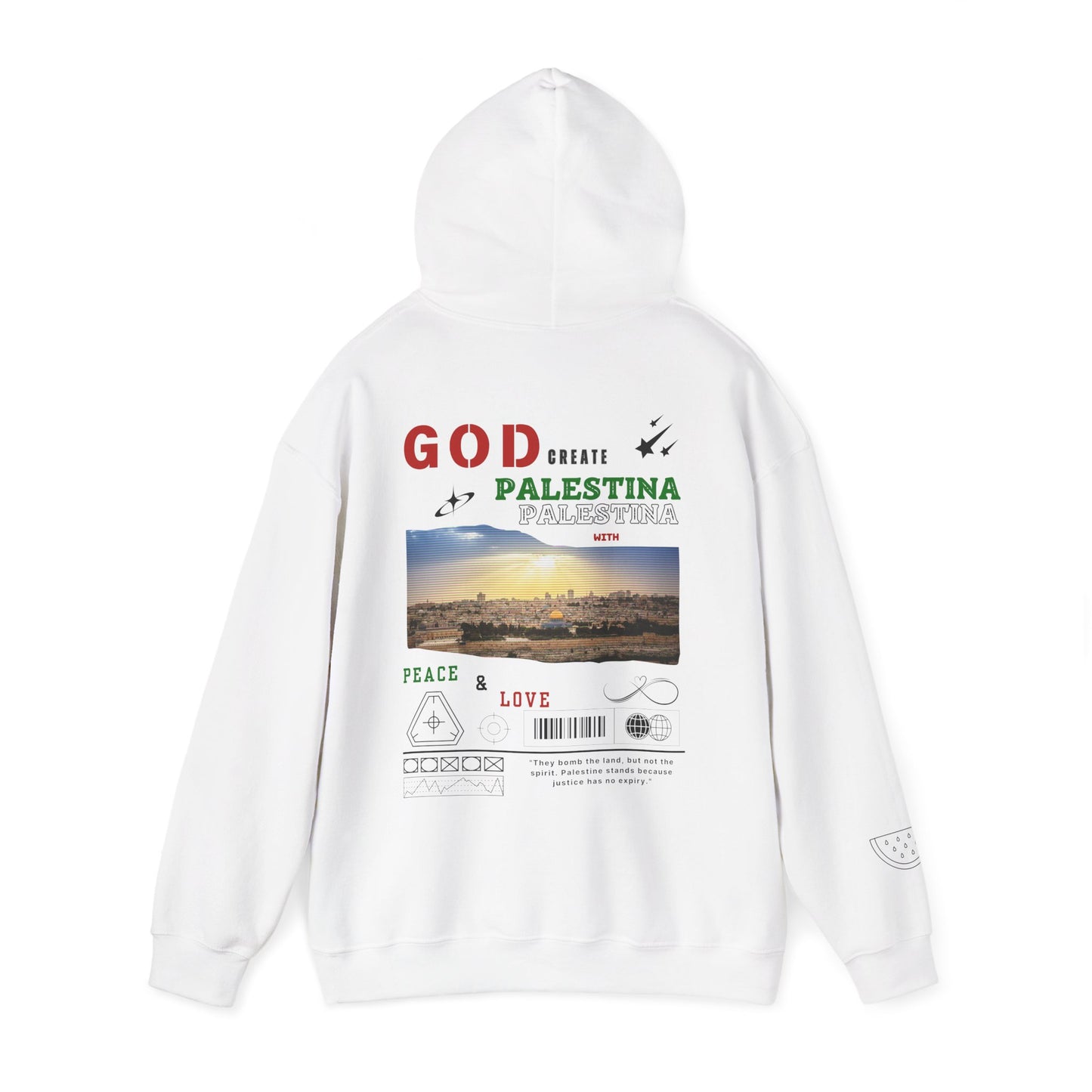 God Creat Palestine With Peace And Love Streetwear Hoodie