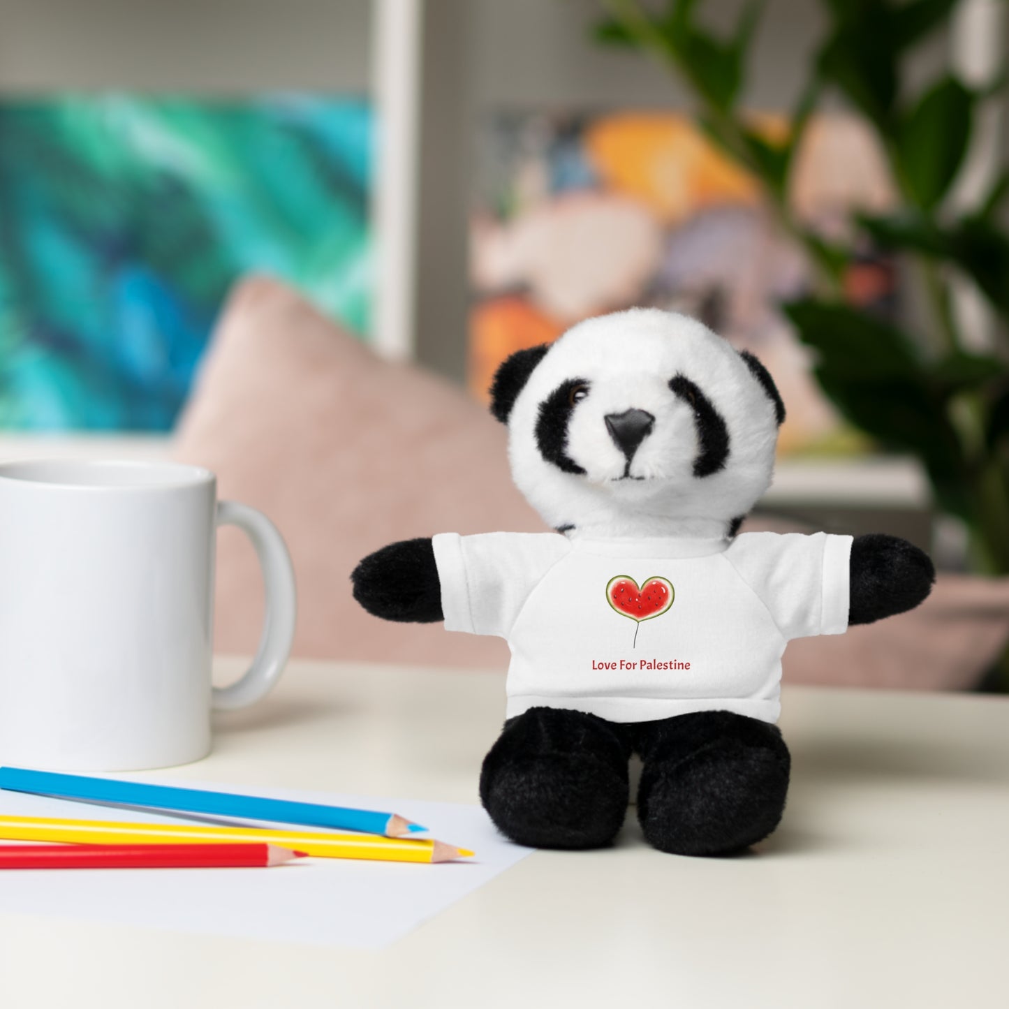 Stuffed Animal Gift with Tee | Love For Palestine Bear, Cute Plush Toy, Cuddle Buddy, Unique Gift for Kids, Love & Friendship