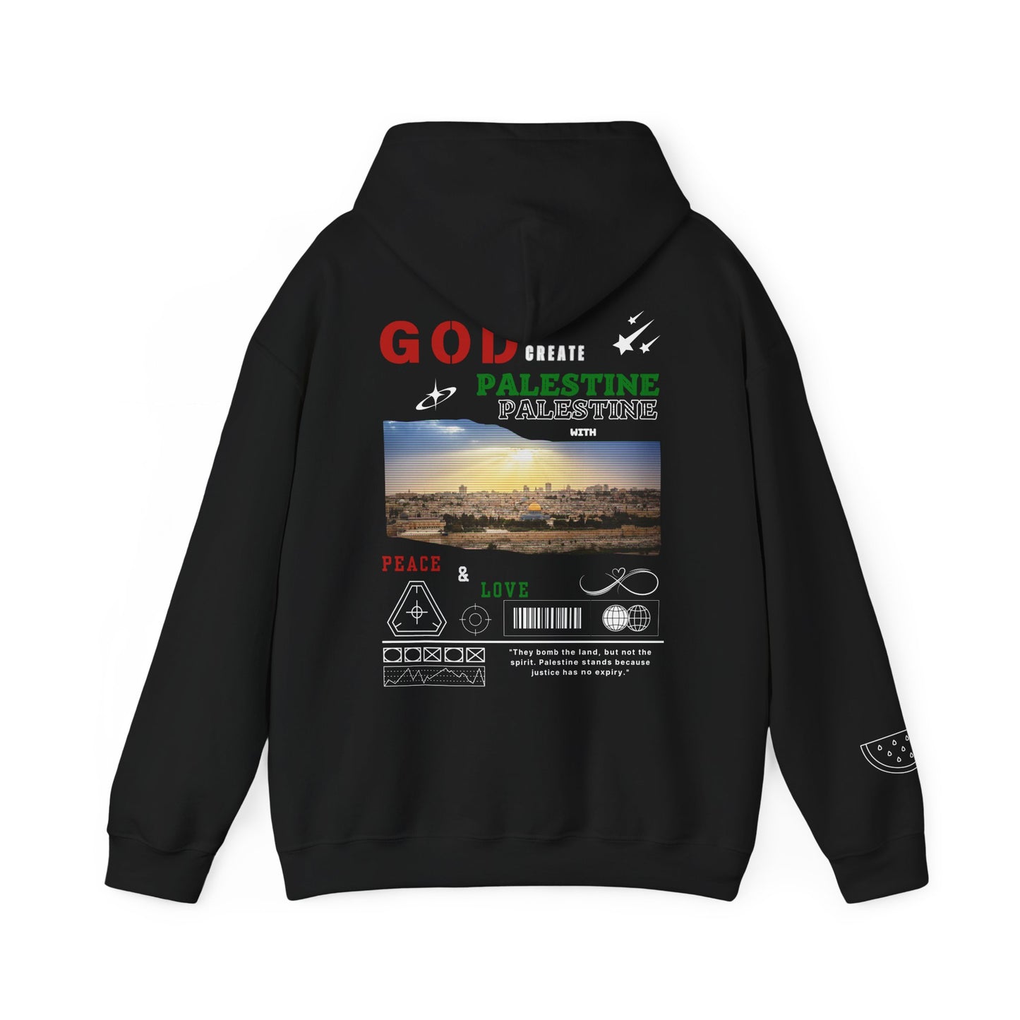 God Creat Palestine With Peace And Love Streetwear Hoodie