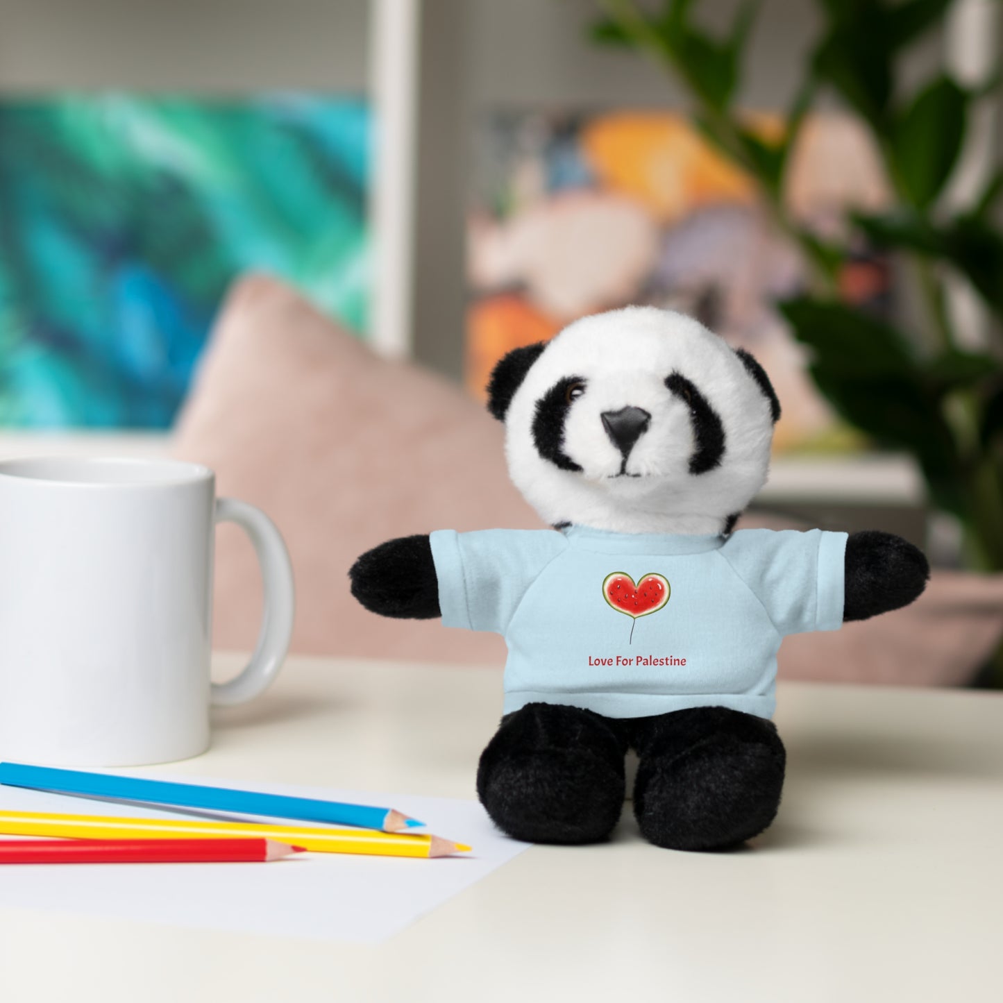 Stuffed Animal Gift with Tee | Love For Palestine Bear, Cute Plush Toy, Cuddle Buddy, Unique Gift for Kids, Love & Friendship