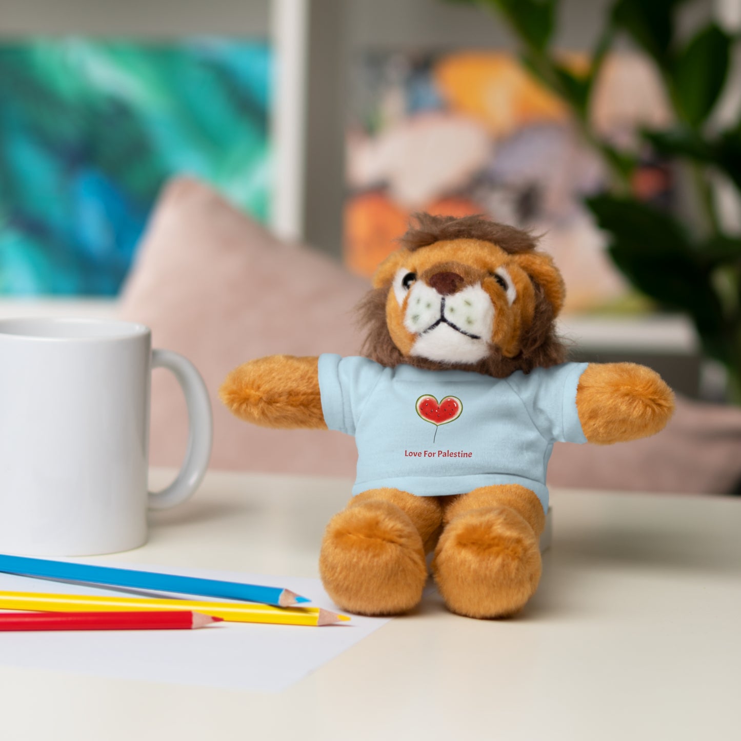 Stuffed Animal Gift with Tee | Love For Palestine Bear, Cute Plush Toy, Cuddle Buddy, Unique Gift for Kids, Love & Friendship