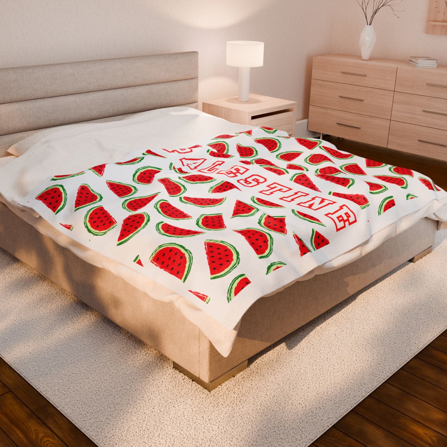 Free Palestine Watermelon Blanket Peace, Love & Unity