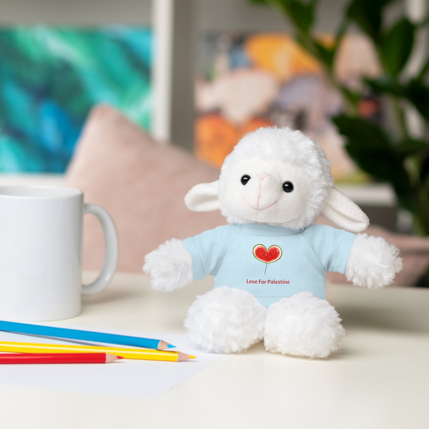 Stuffed Animal Gift with Tee | Love For Palestine Bear, Cute Plush Toy, Cuddle Buddy, Unique Gift for Kids, Love & Friendship