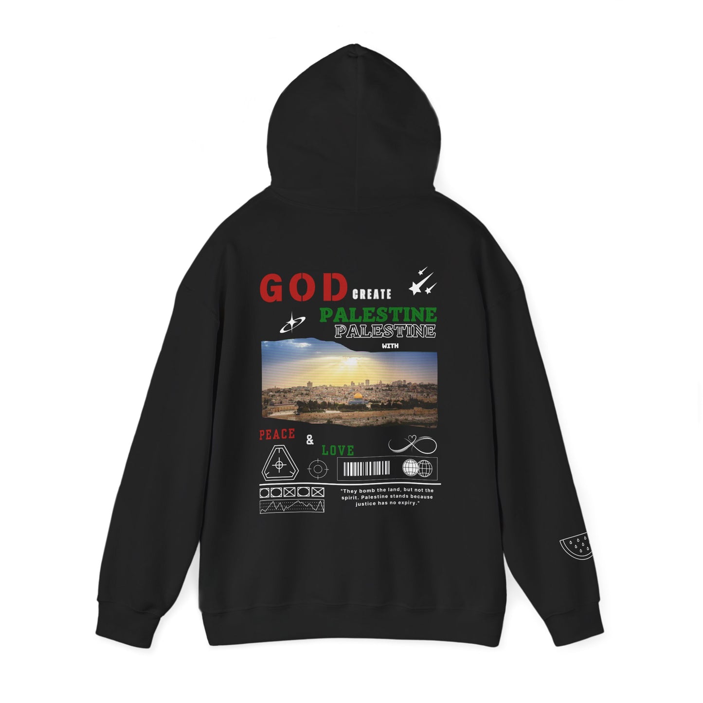 God Creat Palestine With Peace And Love Streetwear Hoodie