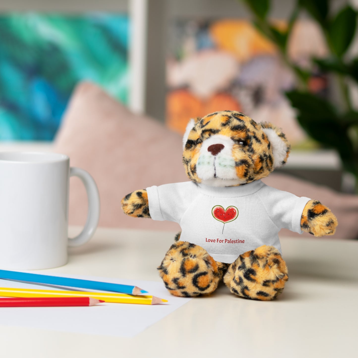 Stuffed Animal Gift with Tee | Love For Palestine Bear, Cute Plush Toy, Cuddle Buddy, Unique Gift for Kids, Love & Friendship
