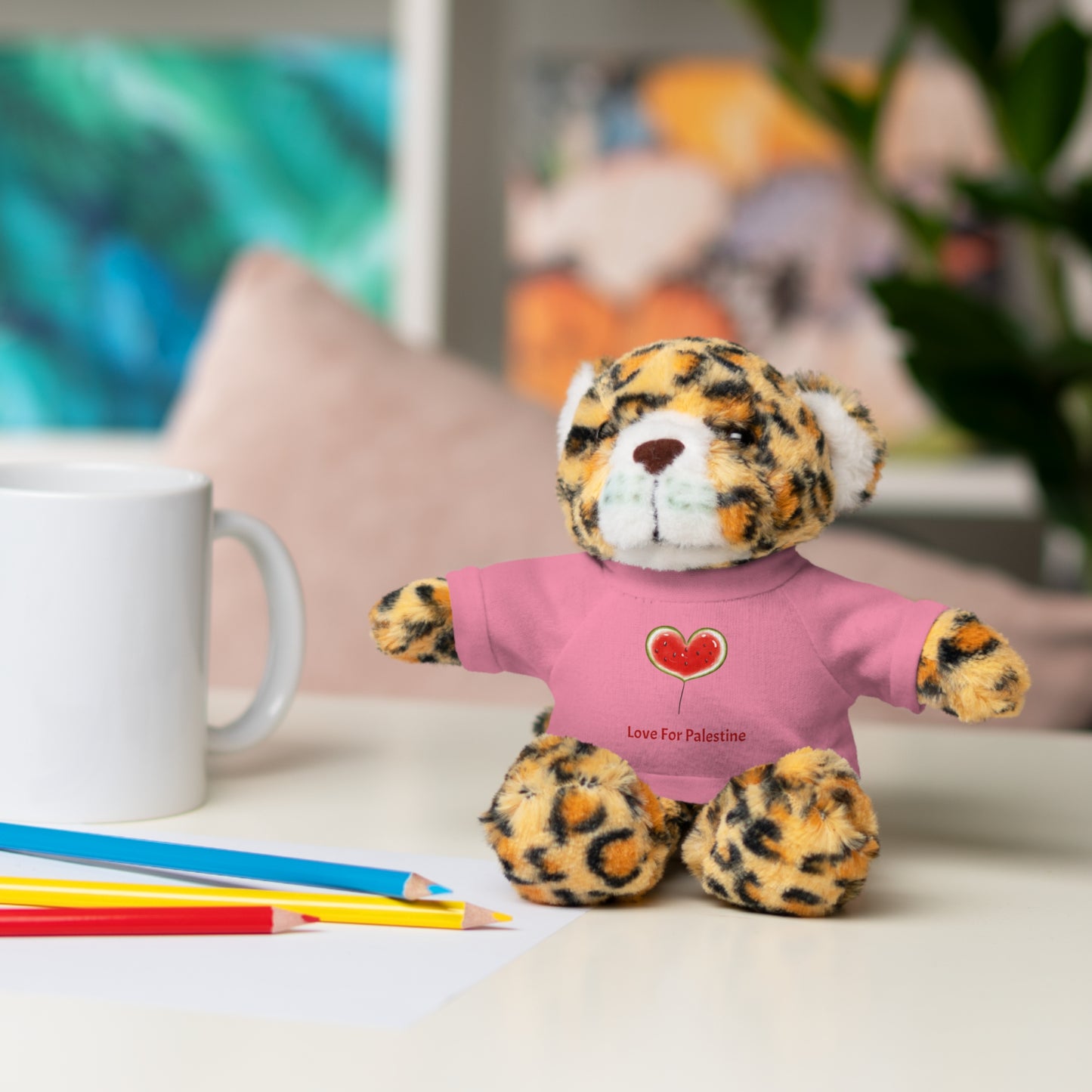 Stuffed Animal Gift with Tee | Love For Palestine Bear, Cute Plush Toy, Cuddle Buddy, Unique Gift for Kids, Love & Friendship