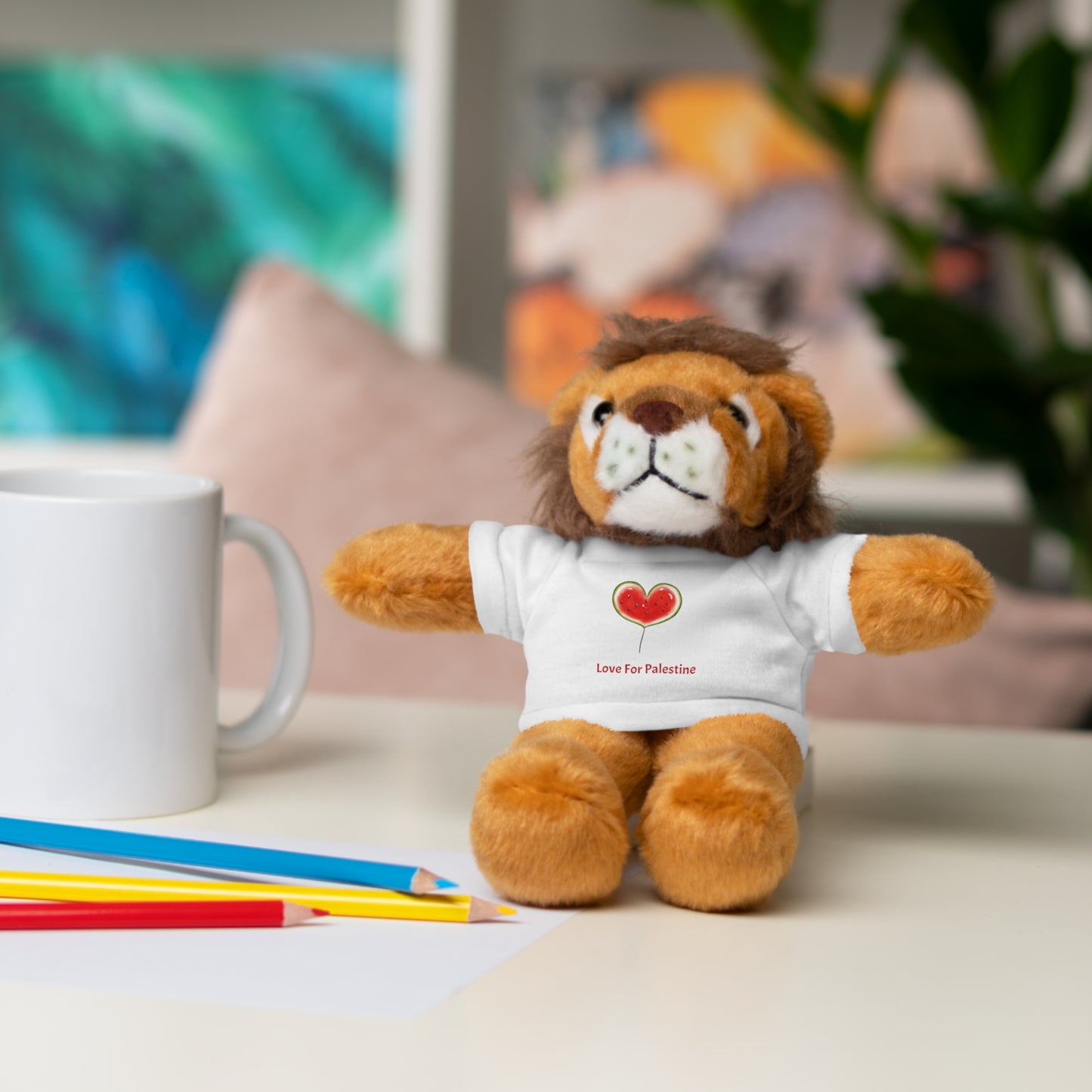 Stuffed Animal Gift with Tee | Love For Palestine Bear, Cute Plush Toy, Cuddle Buddy, Unique Gift for Kids, Love & Friendship