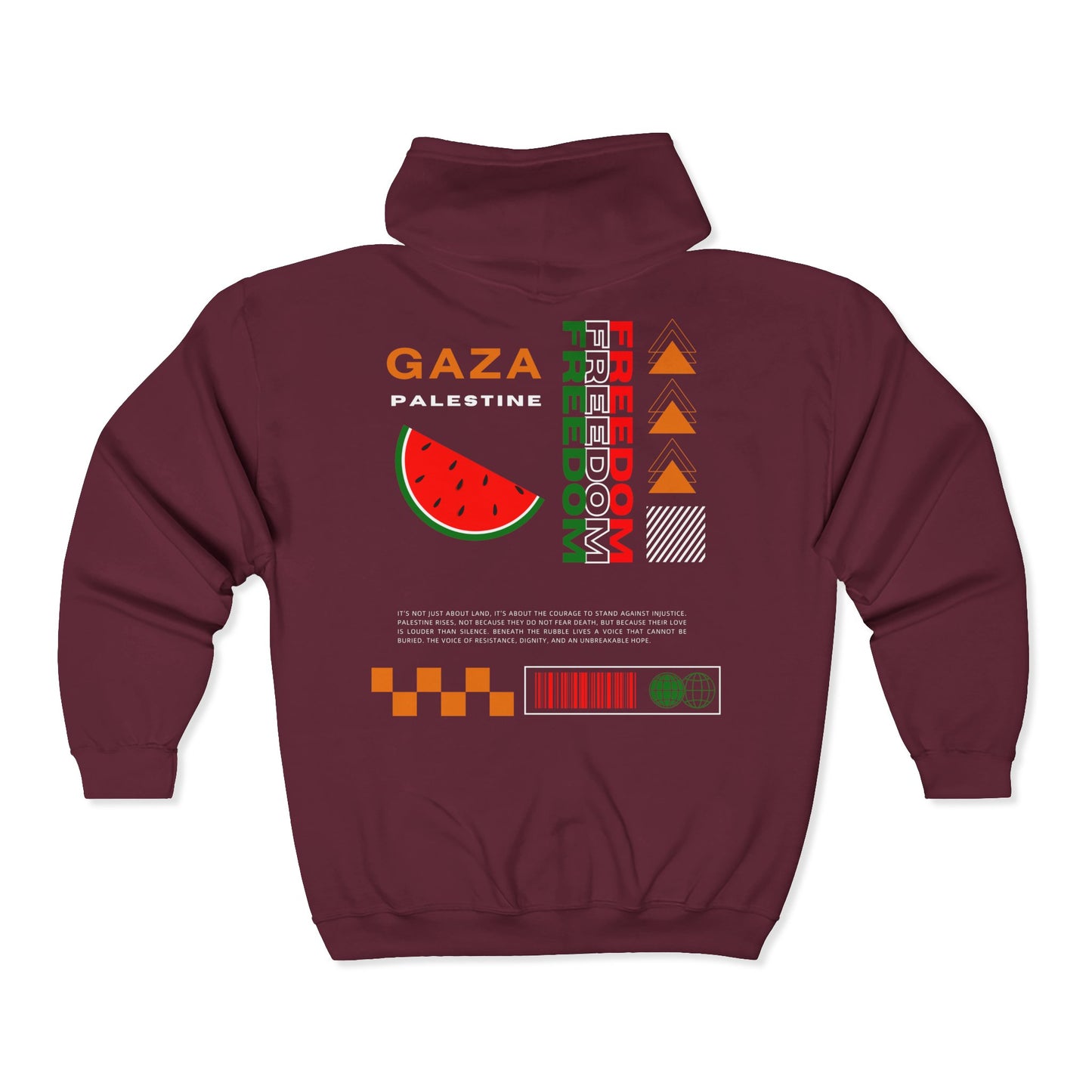 Voice of Resistance Full Zip Hoodie Watermelon Solidarity