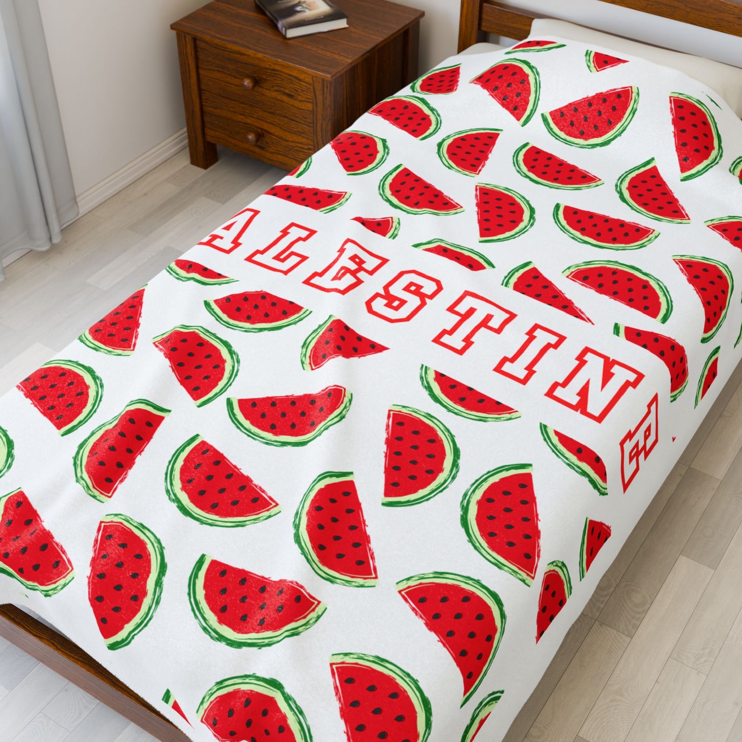Free Palestine Watermelon Blanket Peace, Love & Unity