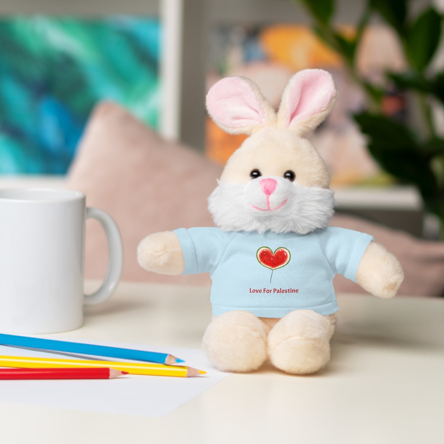 Stuffed Animal Gift with Tee | Love For Palestine Bear, Cute Plush Toy, Cuddle Buddy, Unique Gift for Kids, Love & Friendship