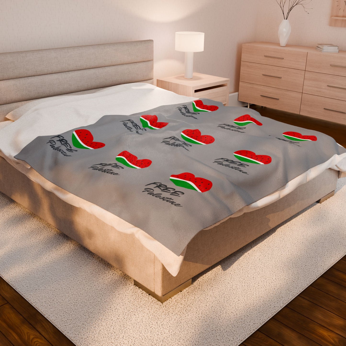 Free Palestine Love Watermelon Blanket Peace, Love & Unity