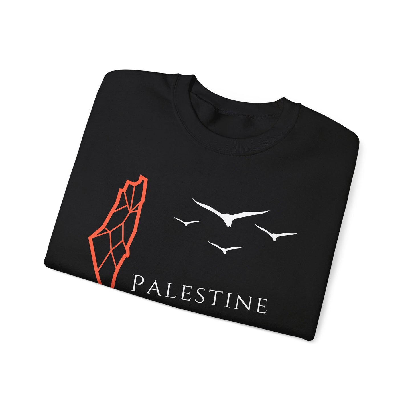 Palestine Map and Birds Sweatshirt Symbol of Hope & Solidarity