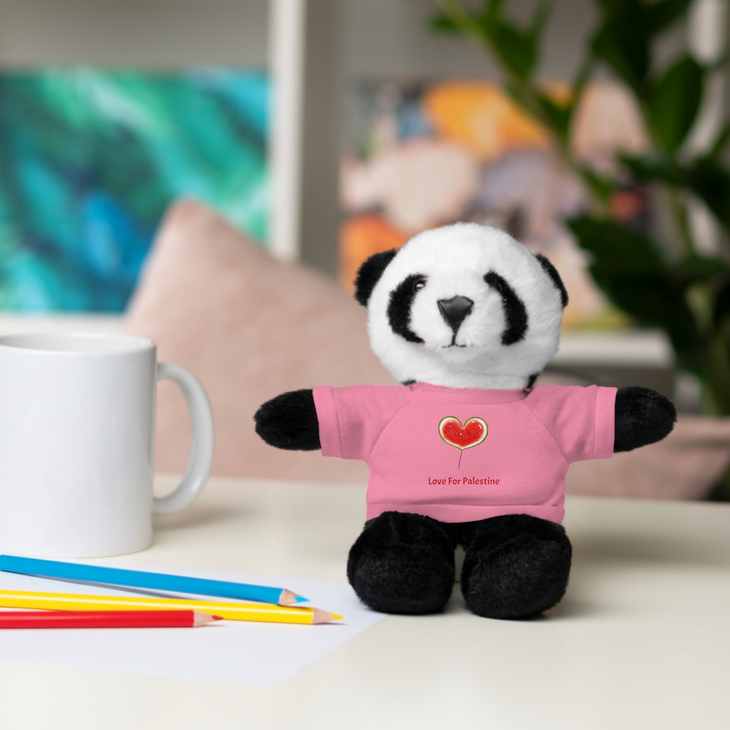 Stuffed Animal Gift with Tee | Love For Palestine Bear, Cute Plush Toy, Cuddle Buddy, Unique Gift for Kids, Love & Friendship